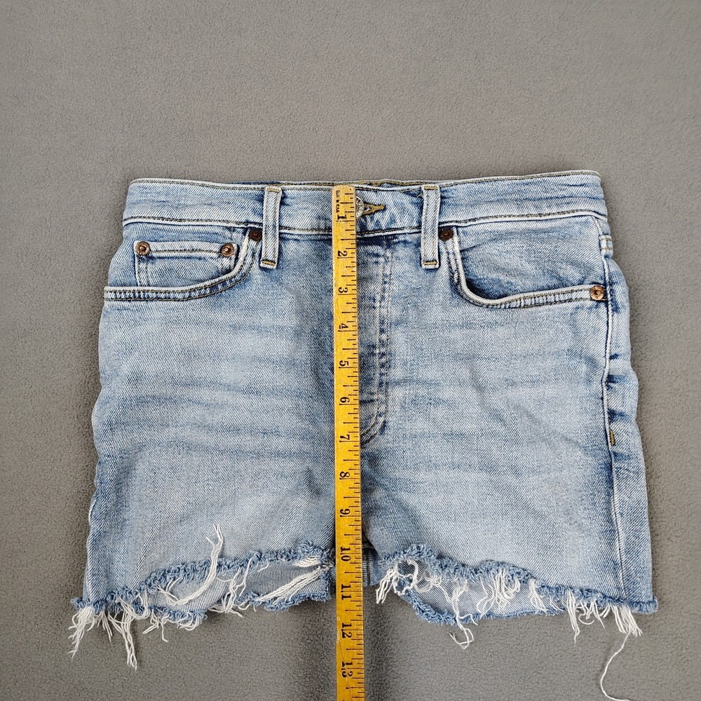 RE/DONE Denim Shorts Women 27 Blue Cutoff Button Fly Jort Festival Cowgirl Beach - Picture 7 of 9